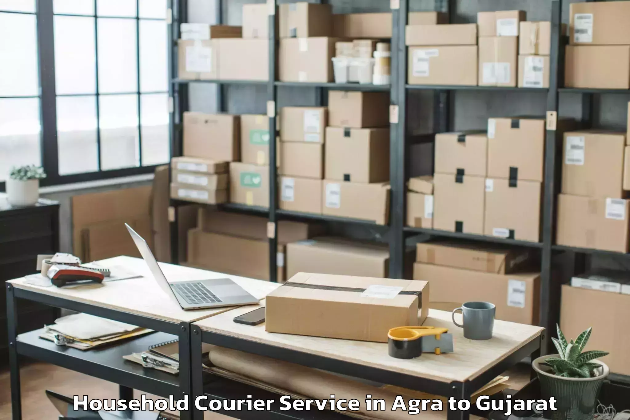 Reliable Agra to Santrampur Household Courier